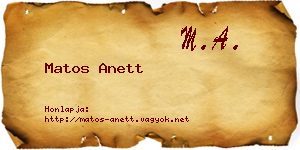 Matos Anett névjegykártya