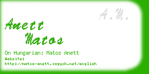 anett matos business card